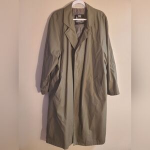 Towne By London Fog Green Trench Coat Size 40 Reg